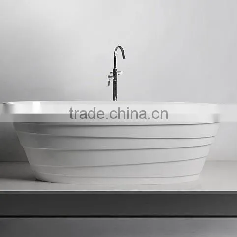 CUPC Certification Freestanding Artificial Stone Solid Surface Bathtub,artificial Stone Freestanding Bath Tub photo-5