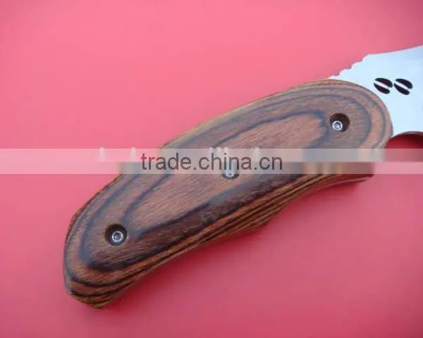 OEM 8Cr13Mov Blade Survival Knife With Color Wood Hanlde photo-3