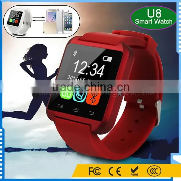Smart IOS Android U8 Watch Phone 3G Wifi for Samsung for IPhone for HTC Red