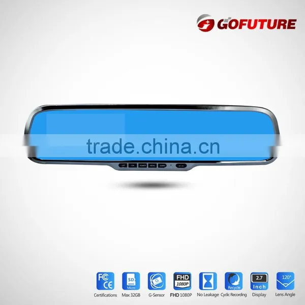 Full HD 1080p G-sensor CE, ROHS, FCC,KCC Certificates AV-out WDR Motion Detect Rearview Mirror Car Driving Video Recorder photo-5