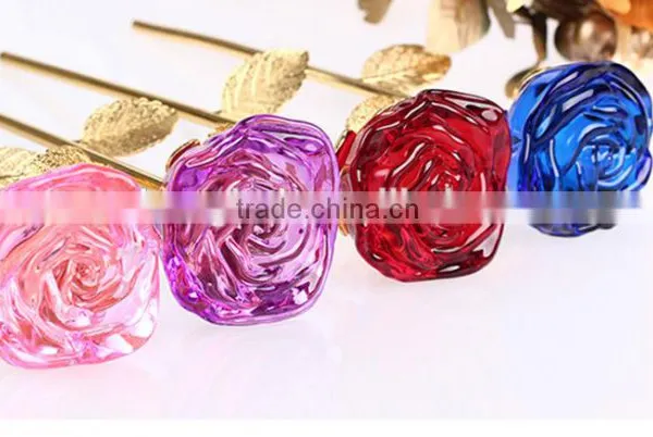 Natural Crystal Flower Golden Rose Flowers photo-6