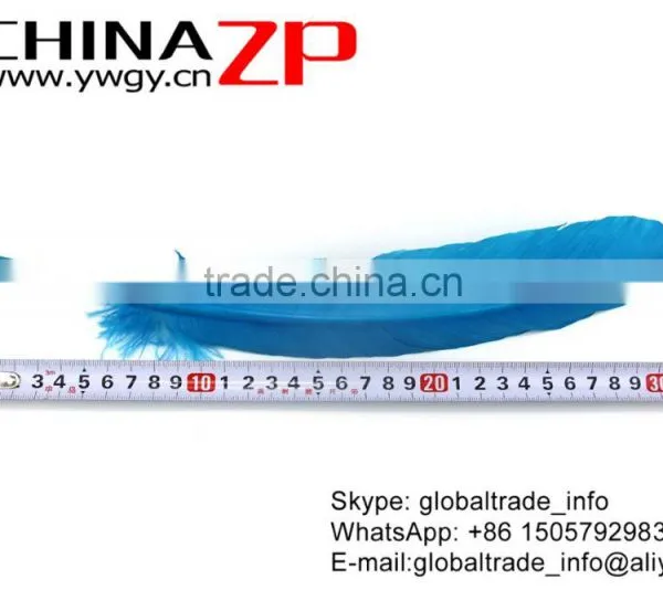 ZPDECOR Wholesale Best Selling Feather Size From 30cm-35cm Dyed Turquoise Blue Solid Color Turkey Wing Feathers photo-5