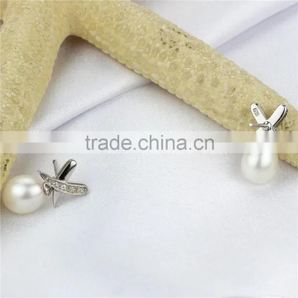 Best Price Hot Selling Fashion Top Quality 925 Sterling Silver Necklace&earrings Natural Pearl Jewelry Set for Women photo-3