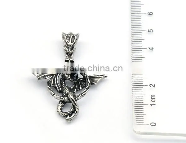 Personality Mens Silver Casting Stainless Steel Factory Punk Snake Pendants Skull Charm photo-2