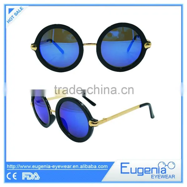 Sunglasses 2016 Round Frame Mirror Lens Unisex Sunglasses