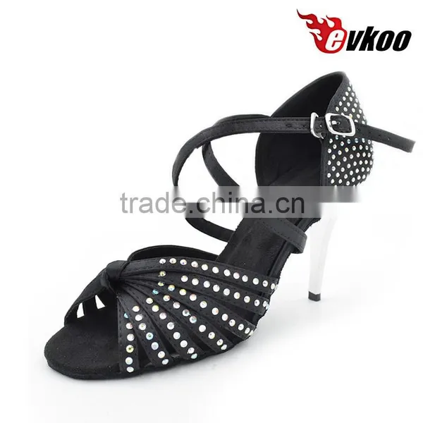 8.5cm High Heel Black Satin Shiny Dance Shoe Covers photo-2