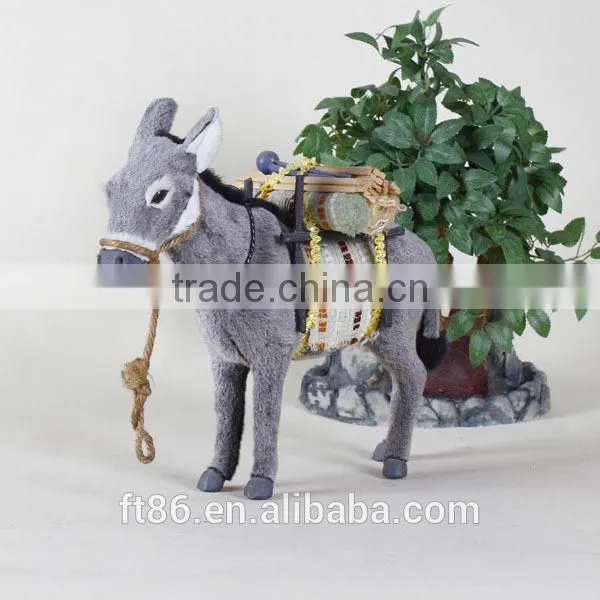 Artificial Furry Craft Made Goat Fur Walking Donkey Garden Decor photo-2