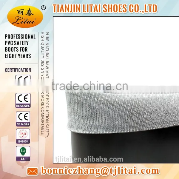 Black Pvc Safety Boots With Steel Toe Cap for Construction photo-4