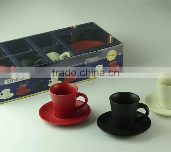 Wholesale Coffee Cup With Saucer Set in Gift Box in Stock,6pcs per Set With Three Color photo-3