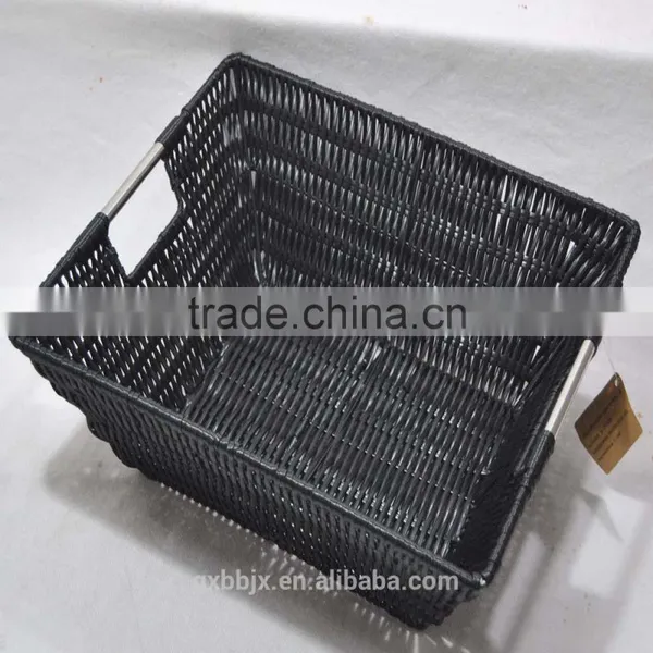 Multi-functional Plastic Woven Storage Basket With Handle photo-5