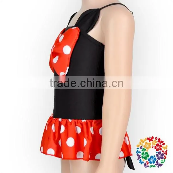 Adorable Black Red Cartoon Kids Girls Swimwear Bikini photo-4