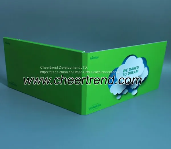 2017 Hot Selling 5 Inch LCD Video Brochure With Customized Design Green Color Printing Cover photo-3