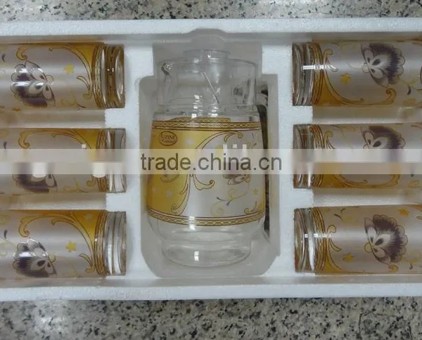 JK035 7pcs Glass Drinking Set With Deco photo-3