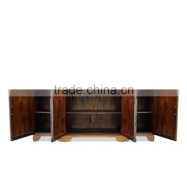 Buffet Console Brazil 4 Doors Natural Teak Wood Furniture photo-4