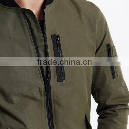 Polycotton Mens Jacket With Sleeve Zipper Fashion Varsity Jacket Plain Baseball Jacket photo-3