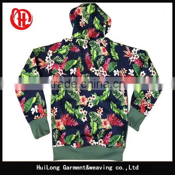 New Style Young Men Flower Printing Sleeve Autumn Hoody Jacket photo-5