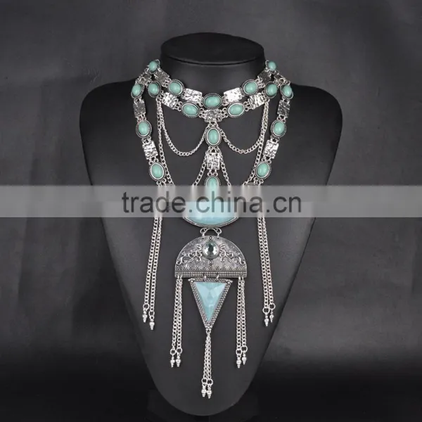 Hot Style Multilayer Vintage Heavy Metal Plated Choker Necklace photo-2