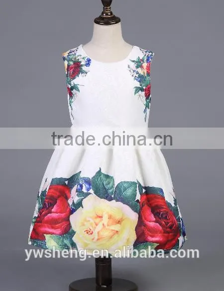 2016 Children Latest Frocks Design Princess Dresses Girls Chevron Prints Lovely Sleeveless Print Dress Photography photo-2