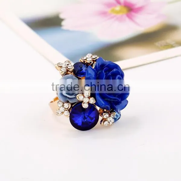 Zm53233a Christmas Hand Decoration Women Ring Jewelry Ladies Finger Rings With Rose Red photo-6