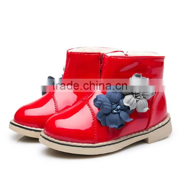 Zm40342b Cheap Plus Size Shiny Leather Winter Snow Boot Children Warm Shoes photo-4