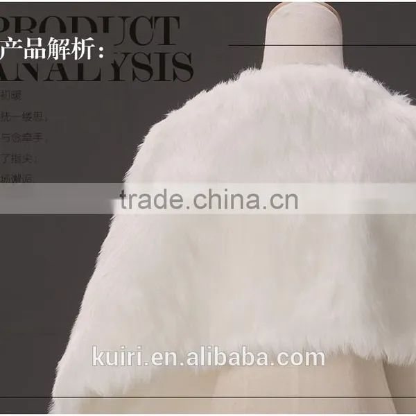 Best Deal New Fashion White Colour Trendy Bride Wedding Dress Faux Fur Shawl Wedding Shawl Streamer Gift photo-5