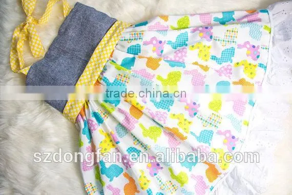 2017 New Arrive Littler Girls Easter Bunny Halter Dress Baby Kids Cute Holiday Clothing photo-2
