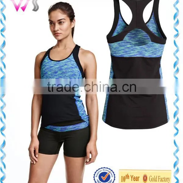 OEM Nylon Lycra Women Workout Tank Tops Sexy Fitness Yoga Vest Wholesale photo-2