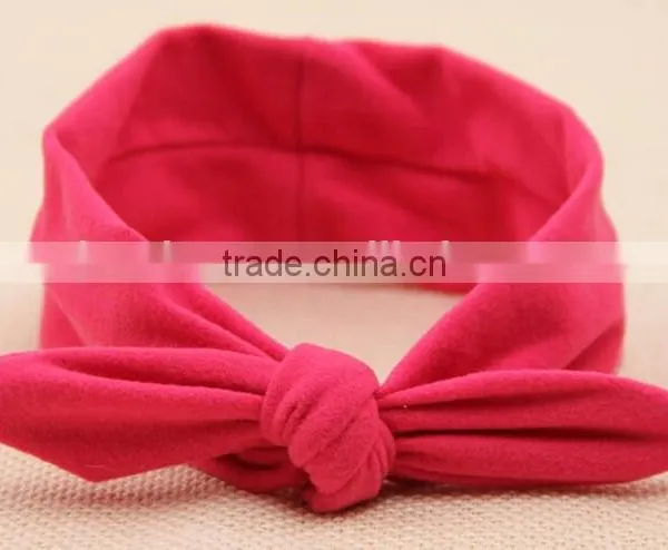 Solid Color Bow Style Cotton Kids Headband, Kids Cotton Fabric Headband photo-6