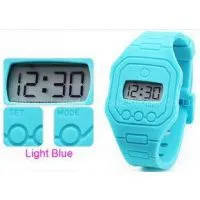 Silicone EL Light Blue Ultra Thin Digital Watch Adverting Promotion Gift / PMS Color