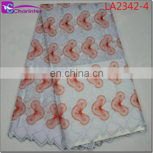 Sale Well African Wedding Big Voile Lace Fabrics LA2342 photo-5