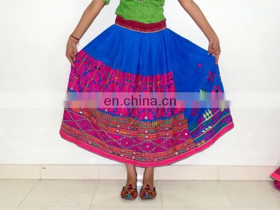 Banjara Skirt - Cotton OLD Work Skirt Tribal Ethnic Skirt - Gypsy Kutch Embroidered Skirt Rabari Embroidered Skirt Wrap Lehenga photo-6