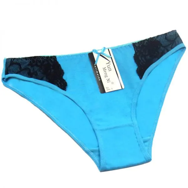 Yun Meng Ni Wholesale Underwear Fancy Black Lace on Sides Soft Cotton Women Daily Panties photo-5