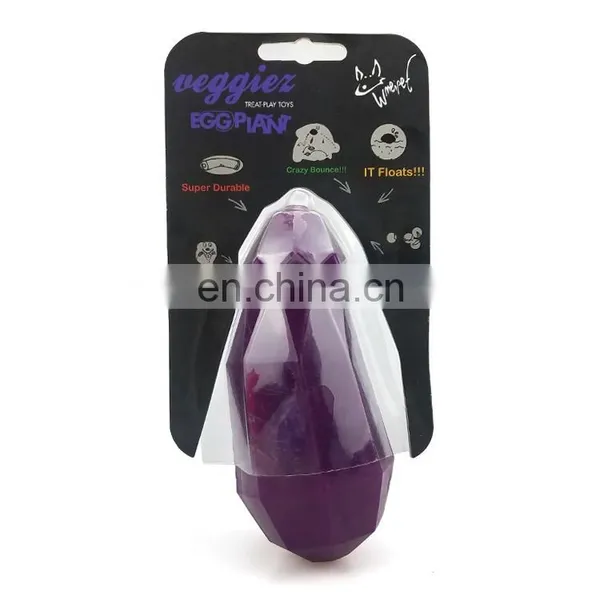 IQ Treats Puzzle Toy Bounce Eggplant Shaped Treats Dispenser Interactive Toy Dog Toy photo-5