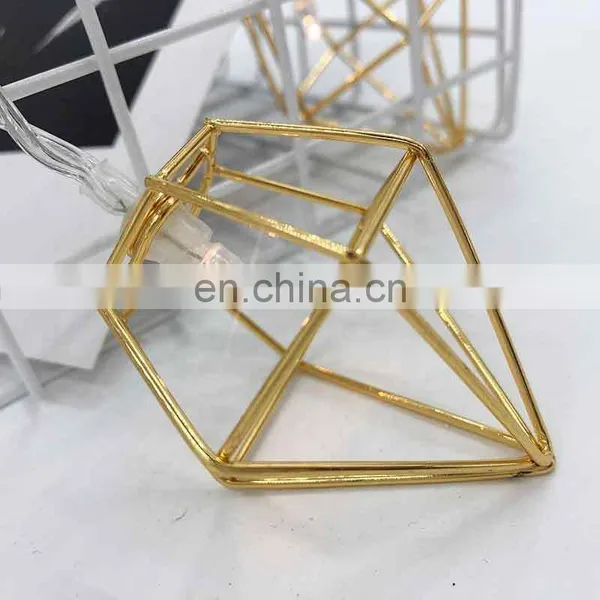 Holiday Lighting Led Metal Diamond String Decoration Christmas Wedding Light photo-3
