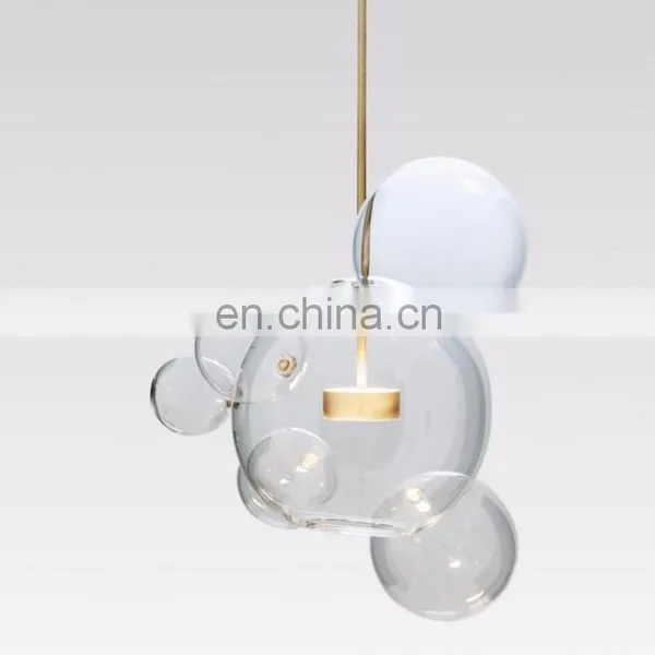Modern Cear Bubbles Decorative Glass LED Hanging Pendant Light Chandelier photo-3