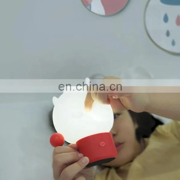 USB Children Animal Night Light Silicone Soft Cartoon Baby Nursery Lamp Breathing LED Night Light photo-3