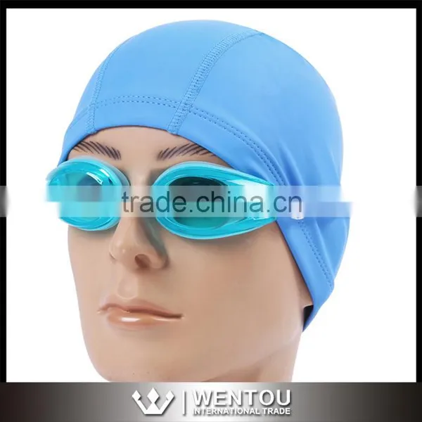 2016 New Protect Ears Long Hair Elastic Waterproof PU Fabric Sports Swimming Cap Quality Choice photo-4
