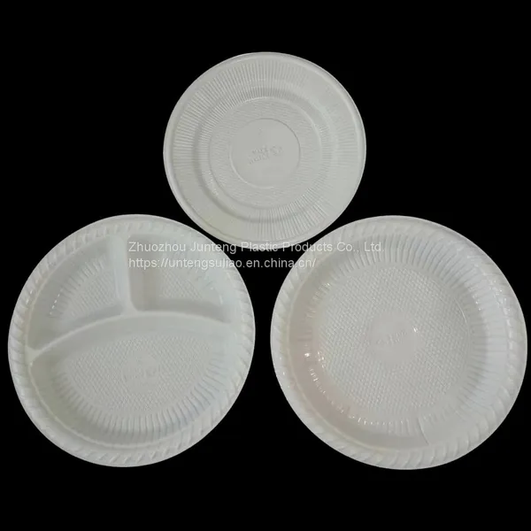 Wholesales 10 Inch 3-Compostable Round PP Plastic Plates Disposable Dinner White Party Dish photo-3
