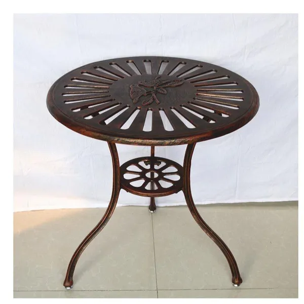 Garden Outdoor Round Table Cast Iron Aluminium Dining Coffee Tables Waterproof Sturdy Durable Balcony Patio Furniture Bistro Sets photo-5