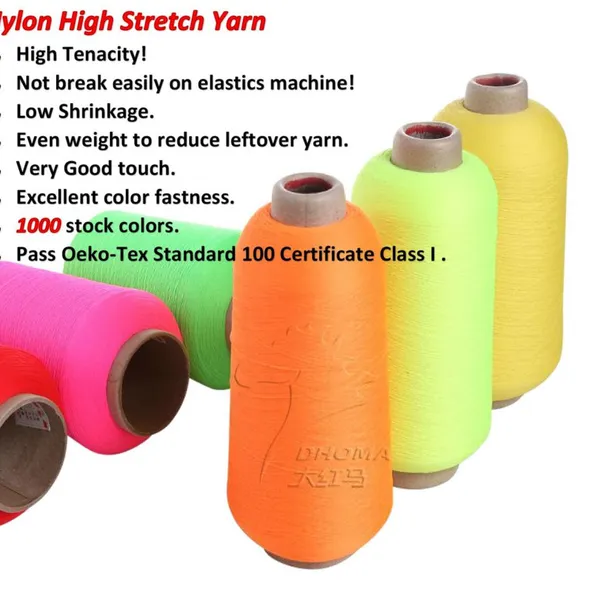 Nylon 66 Yarn 40D/34F/2 Hank Dyed Yarn Nylon Semi Dull Nylon High Stretch Yarn for Elastic Webbing photo-4