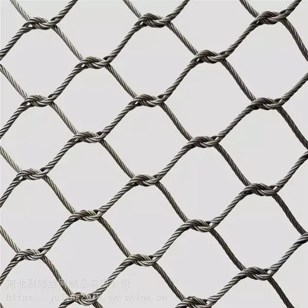 Stainless Steel Woven Ferrule Diamond Hole Rope Mesh for Stair Railings photo-3