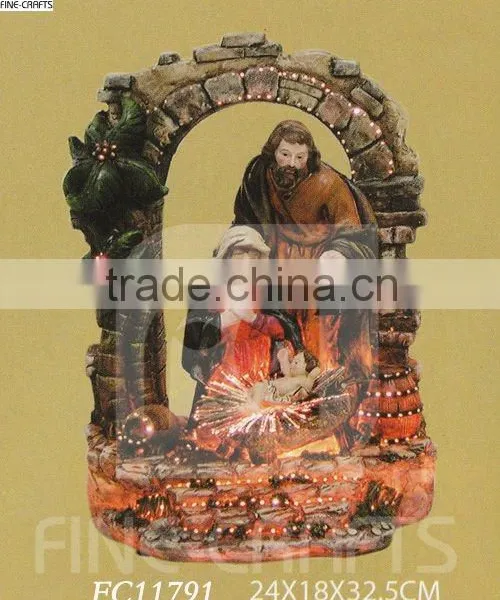 Optic fiber nativity decoration LED light