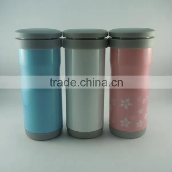 2016 Newly Hot Sale Concise Manufactured Double Wall Stainless Steel Vacuum Flask With Flastic Lid
