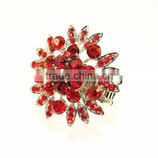 Multi Crystal Stone Elastic Girl Jewelry Flower Shaped Ring