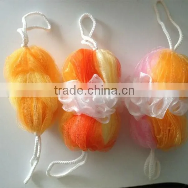 Pumpkin Bath Ball PE Mesh Sponge Wash Body Puff Bath Nylon