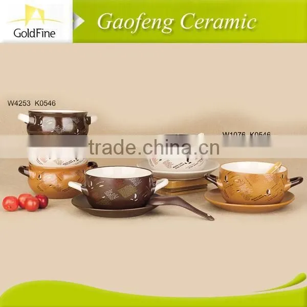 2014 Wholesale Ceramic Soup Bowl With Handle/ Bowl Supply photo-2