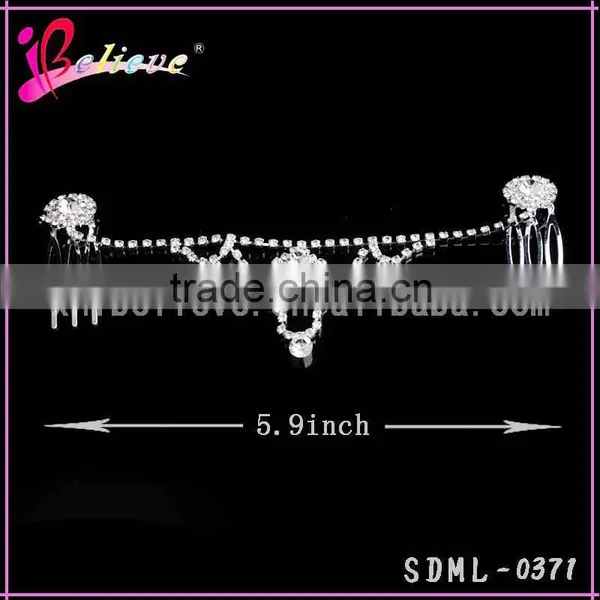 Bling Bling Crystal Bridal Headpiece Luxury Hair Jewelry Rhinestone Chain Head Jewelry photo-3