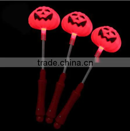 Halloween Pumpkin/Skull LED Light Stick Flash Glow PVC Fluorescence Sticks With Shaking Spring Party Decoration photo-3