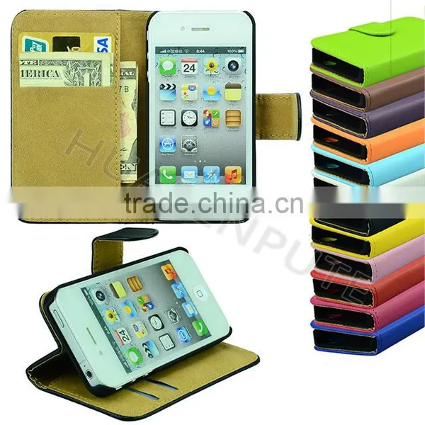 Anti-scratch and Shockproof Leather Phone Case for Iphone4 With Card Holder photo-4