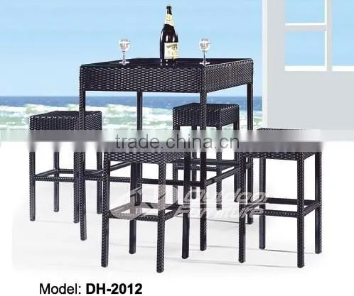 Rattan Wicker Bar Furniture Table Chair Set